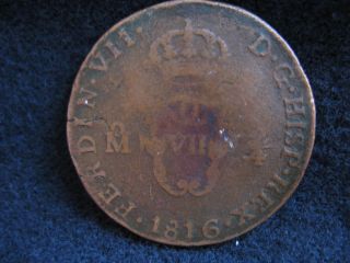 1816 Mexico Copper 2 Quartos Ferdin Vll D G Hisp Rex Rare/scarce No Rsv.  0.  99 photo