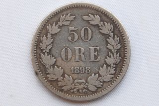 Sweden 50 Ore 1898 Vf photo