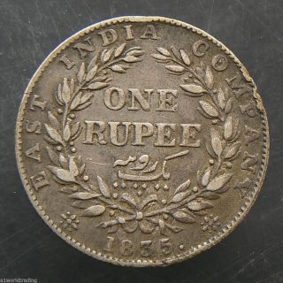 1835 East India Company 1 Rupee William Iiii Silver Coin photo