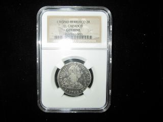 Spanish Silver 1783 Mexico Ngc Slabbed With - 2 Reale - El Cazador Shipwreck photo