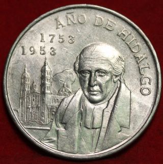 1953 Mexico 5 Pesos Silver Foreign Coin S/h photo