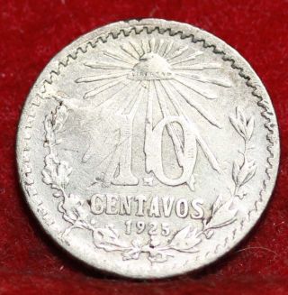 1925 Mexico 10 Centavos Silver Foreign Coin S/h photo
