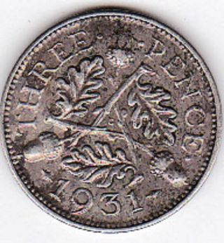 1931 United Kingdom Silver Threepence photo