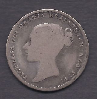 Great Britain - Queen Victoria 1838 Silver Shilling photo