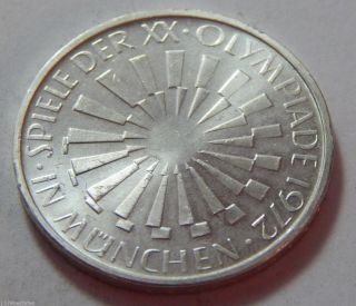 1972 - F Germany Coin Silver 10 Marks -.  3114 Troy Oz Asw - Commemorative In Munich photo