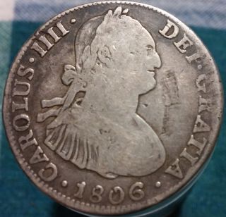 1806 - M Th 4 Reales Mexico Spanish Silver Colonial Coin Carlos Iv Us S&h photo