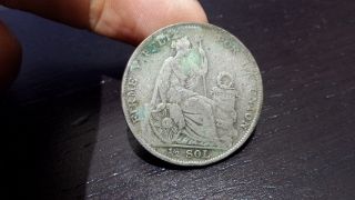1939 Peru Half Unsol Very Low Km 216 Silver Coin photo