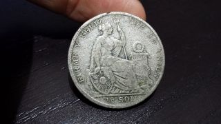 1928 Peru Half Unsol Very Low Km 216 Silver Coin photo