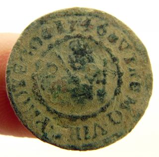1746 Pirate Cob Coin - Ferdinand Vi King - Rare 1 Maravedi Segovia photo