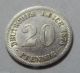 1874 - D Germany 20 Pfennig Silver Coin - Munich Germany photo 1