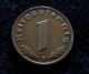 Wwii German Germany 3rd Reich Nazi Coin Swastika 1937 - F 1 Reichspfennig Coin Germany photo 2