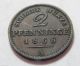 1868a Germany Prussia Copper 2 Pfennig Coin - Xf Detail Germany photo 1