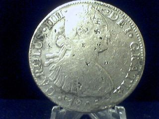 1805 Mo Mexico 8 Reale Real Silver Coin Charles Iiii Chop Mark Chopped Marked photo