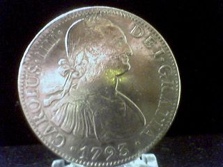 1793 Mo Mexico 8 Reale Real Silver Coin Charles Iiii photo