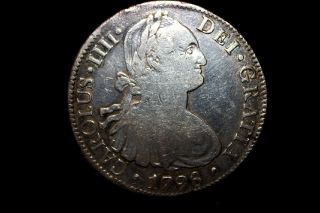 1798 - Mo/fm Mexico Silver 8 Reales - Light Toning photo