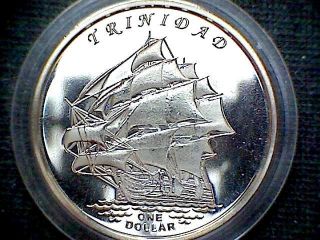 Gilbert Islands Kiribati 2014 Dollar,  Trinidad Sailing Ship Fantasy Coin,  Unc photo