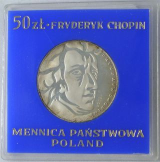 Poland 1972 50 Zlotych Fryderyk Chopin Silver Coin - Pr photo