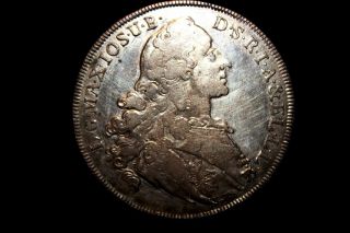 1765 German States - Bavaria Thaler Silver Crown - Light Toning photo