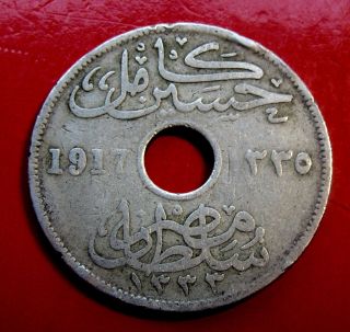 1917 Egypt 10 Milliemes,  Readable Circulated Scarce Somewhat Decent Details photo