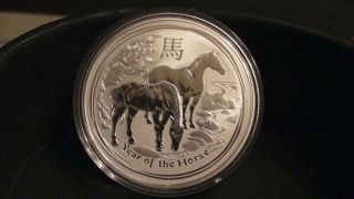 Perth 2014 Lunar Year Of The Horse Silver Coin 999 photo