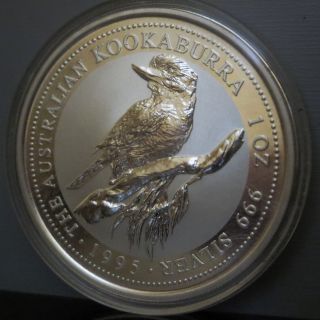1995 Australian Kookaburra $1 Proof Coin 1 Oz 999 Fine Silver Inside Capsule photo