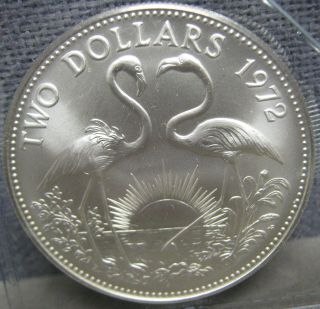 1972 Bahamas Silver Two Dollars - Gem S - 81 photo