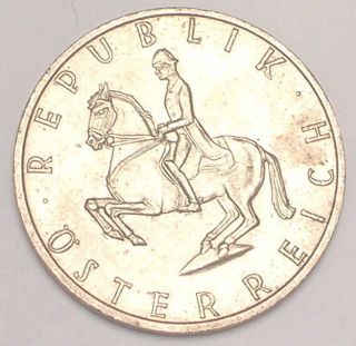 1969 Austria Austrian 5 Schillings Horse Coin Vf photo