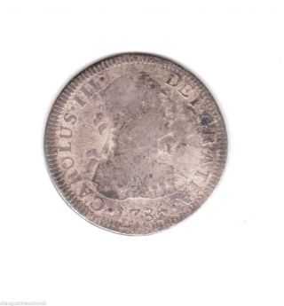1785 Carolus Iii 2 Reales 90.  3 Silver,  Assayers F.  M. ,  Mexico photo