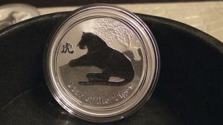 Perth 2010 Lunar Year Of The Tiger Silver Coin 999 photo