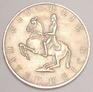 1968 Austria Austrian 5 Schillings Horse Coin F, photo