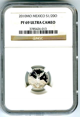 2010 Mexico 1/20 Oz Onza Silver Proof Libertad Ngc Pf69 Ucam Extremely Rare photo