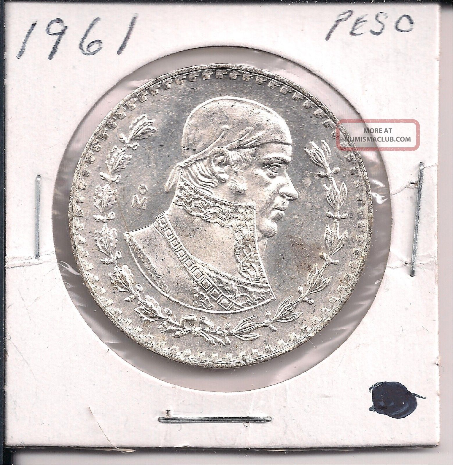 1 1961 Mexican Silver Dollar Coin One Peso Very Large Circulated 1961-mexican-billon-peso-morelos-silver-age-coins