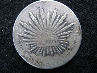 1896 Cap And Rays 8 Reales Silver Mexico Coin Start @ 0.  99 Cents photo