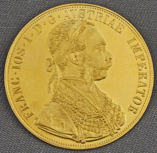 1915 Austria Emperor Franz Joseph I 4 Ducat.  986 Fine Gold Coin 13.  96 Grams,  Nr photo