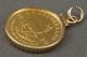 1980 South Africa Krugerrand Gold Coin 1/4 Oz In 14k Gold Fill Bezel Pendant Nr Africa photo 3