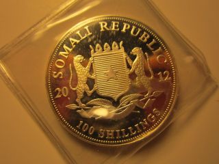 2012 1oz Silver Somalia Elephant Coin photo