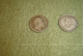 English 6 Pence Coin 1907 And Australian 6 Pence Coin 1936 photo