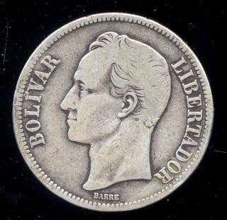 355 - Indalo - Venezuela.  Silver 5 Bolivares 1935 photo
