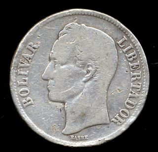 353 - Indalo - Venezuela.  Silver 5 Bolivares 1926 photo