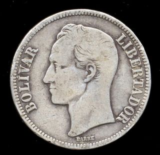 352 - Indalo - Venezuela.  Silver 5 Bolivares 1924 photo