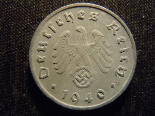 1940 - G - German - Ww2 - 10 - Reichspfennig - Germany - Nazi Coin - Swastika - World - Ab - 2801 - Cent photo