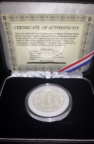 2013 Lealana Silver 0.  25 Btc Collector Token Physical Coin Like Casascius Titan photo