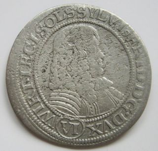 Württemberg - Oels Sylvius Friedrich 6 Kreuzer 1674 Ebner 7 photo