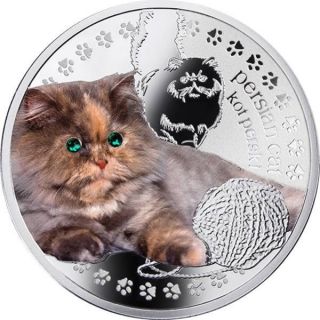 Niue 2013 1$ Man ' S Best Friends Cats - Persian Cat Proof Silver Coin photo