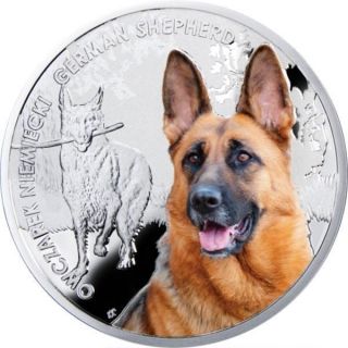 Niue 2014 1$ Man ' S Best Friends Dogs - German Shepherd Proof Silver Coin photo