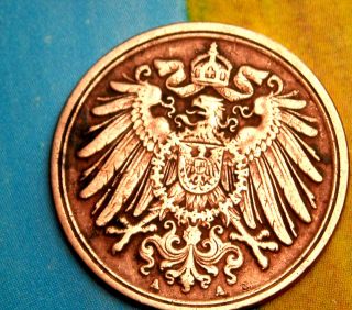 Xx - Rare 1904 - A German Empire Reich 1 Pfennig Copper Germany Coin Antique photo