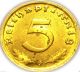 Germany - German 3rd Reich - German 1939g Gold Colored 5 Reichspfennig Coin Ww2 Germany photo 1