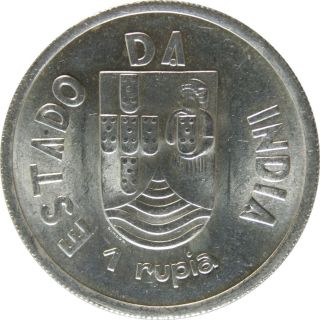 Ek // Rupia Silver Coin 1935 India Portuguese Colony Unc photo