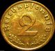 Germany - German Third Reich - German 1937a 2 Reichspfennig Coin Ww2 - Rare Coin Germany photo 1