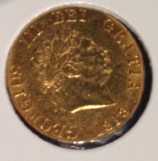 Great Britain 1818 George Iii Gold Half Sovereign Spink 3786 photo